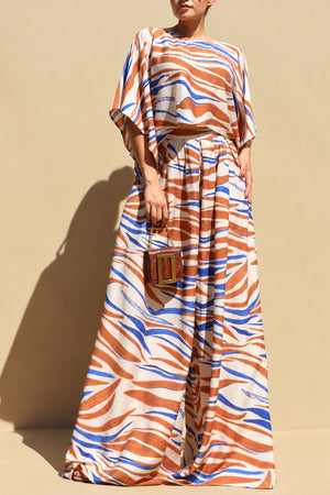 DD8759, Zebra Printed Loose Fit Top & Pants Set