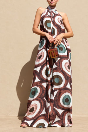 DD8758, Printed Loose Fit Jumpsuit