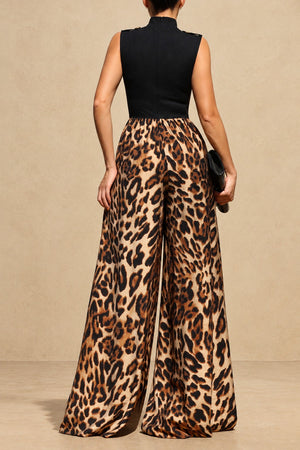 DD8767, Animal Printed Napoleon Knit Jumpsuit