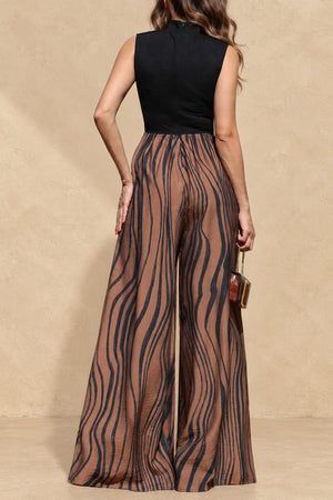 DD8767, Animal Printed Napoleon Knit Jumpsuit