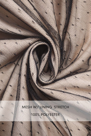 DD7815, LACE TOP RUFFLED MESH MIDI DRESS