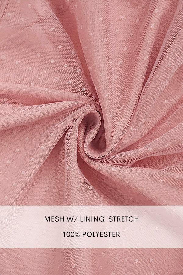 DD4650, RUFFLED MESH LONG DRESS