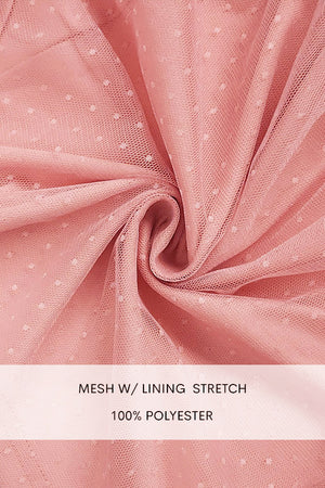 DD7801, SMOCKED TOP MESH MIDI DRESS