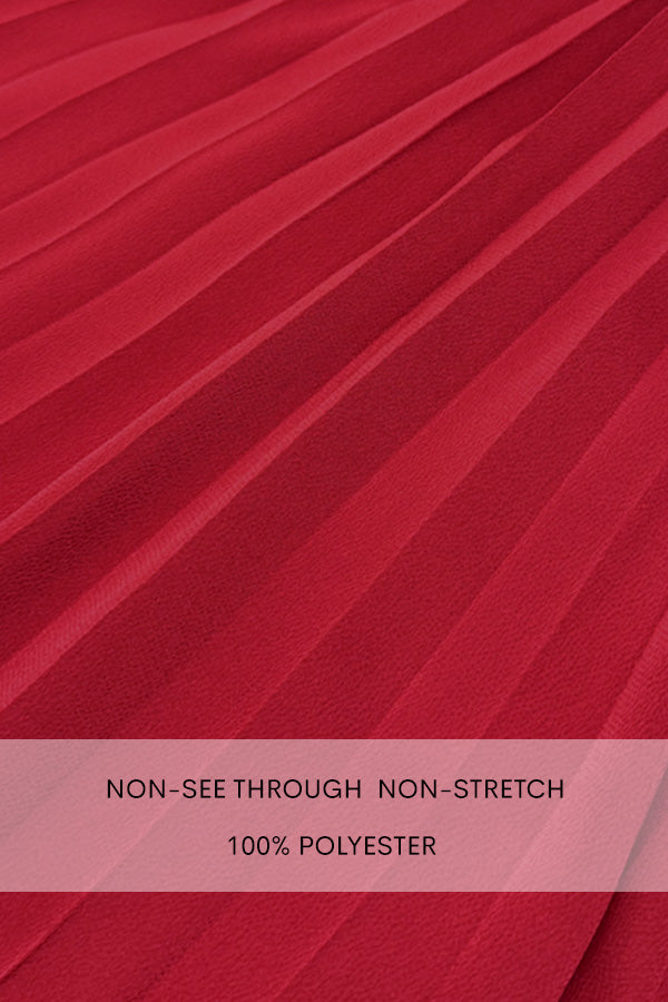 DD7533, CAPE PLEATED WOVEN MIDI DRESS