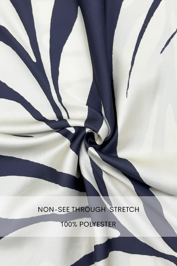 DD7522, PRINTED ONE SHOULDER SATIN MIDI DRESS