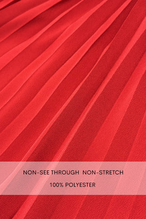 DD8607, Pleated Satin Midi Dress