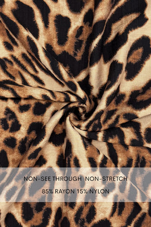 DD7706, LEOPARD LOOSE FIT WOVEN SHIRT DRESS