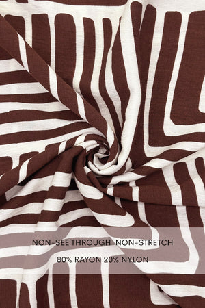 DD7712, PRINTED BUTTON DOWN WOVEN MIDI DRESS