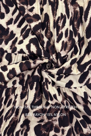 DD7734, LEOPARD V NECK MIDI DRESS