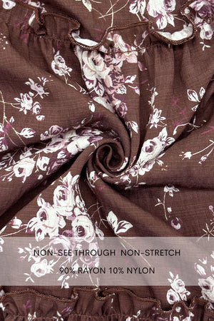 DD7743, PRINTED SMOCK TOP WOVEN MIDI DRESS