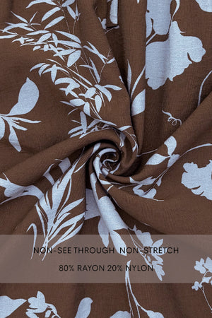 DD7750, PRINTED SMOCK TOP WOVEN MIDI DRESS