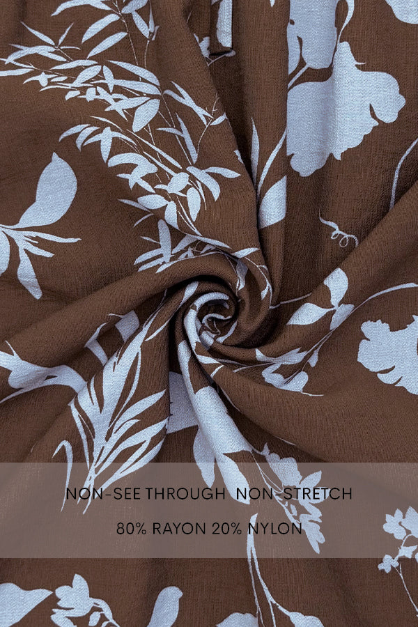 DD7750, PRINTED SMOCK TOP WOVEN MIDI DRESS