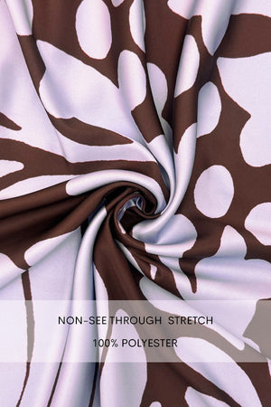 DD7751, PRINTED MOCK NECK SATIN MIDI DRESS