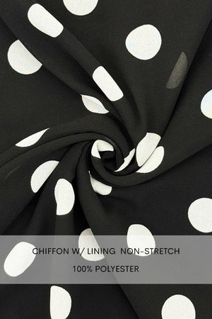 DD8219, PLEATED POLKA DOT MAXI DRESS