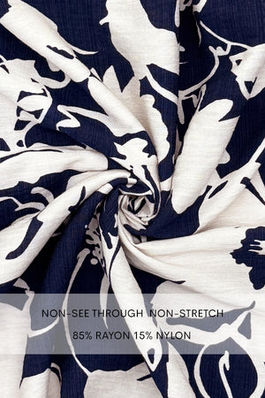 DD7916, FLORAL SMOCKED TOP MIDI DRESS