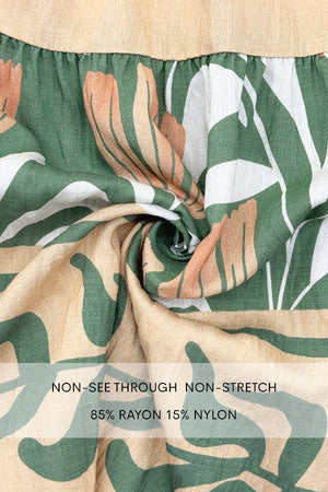 DD7940, PRINTED BUTTON DOWN MIDI DRESS