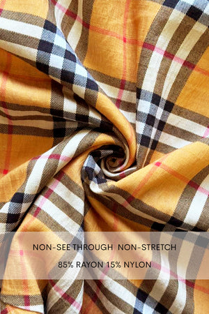DD8358, PLAID BUTTON DOWN MIDI DRESS
