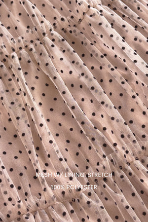 DD8531, Sweater Top Polka Dot Mesh Midi Dress