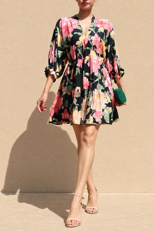 DD8547, Floral Loose Fit Mini Dress
