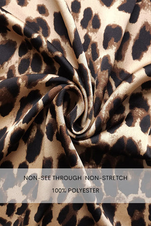 DD7787, LEOPARD MOCK NECK SATIN MIDI DRESS